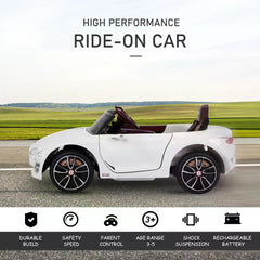Kids Electric Car Kids Ride on Toys W/ LED Lights-White