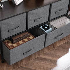 Chest of Five Fabric Drawers - Grey