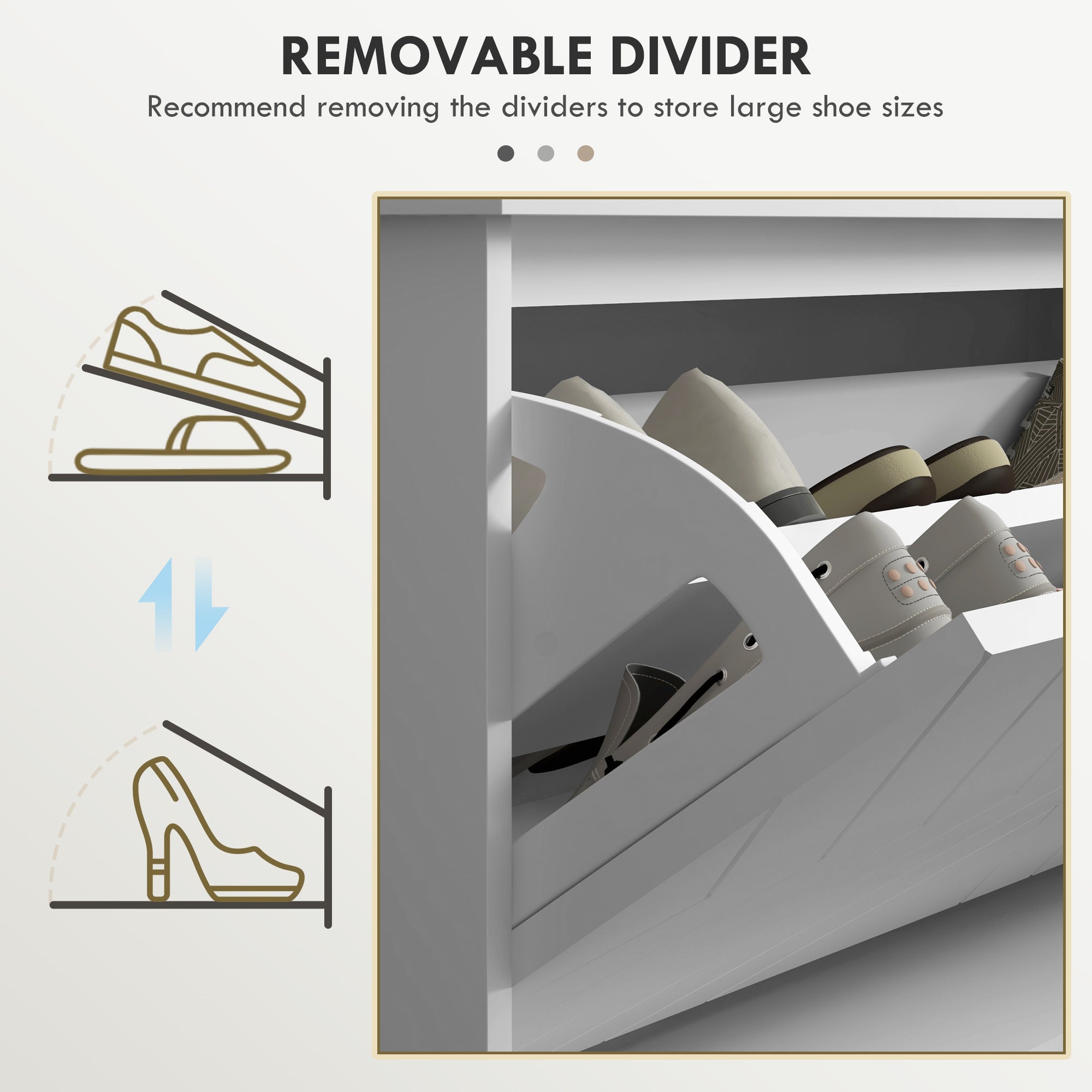 10-Shoe Storage Bench, with Padded Top Seat - White/Grey