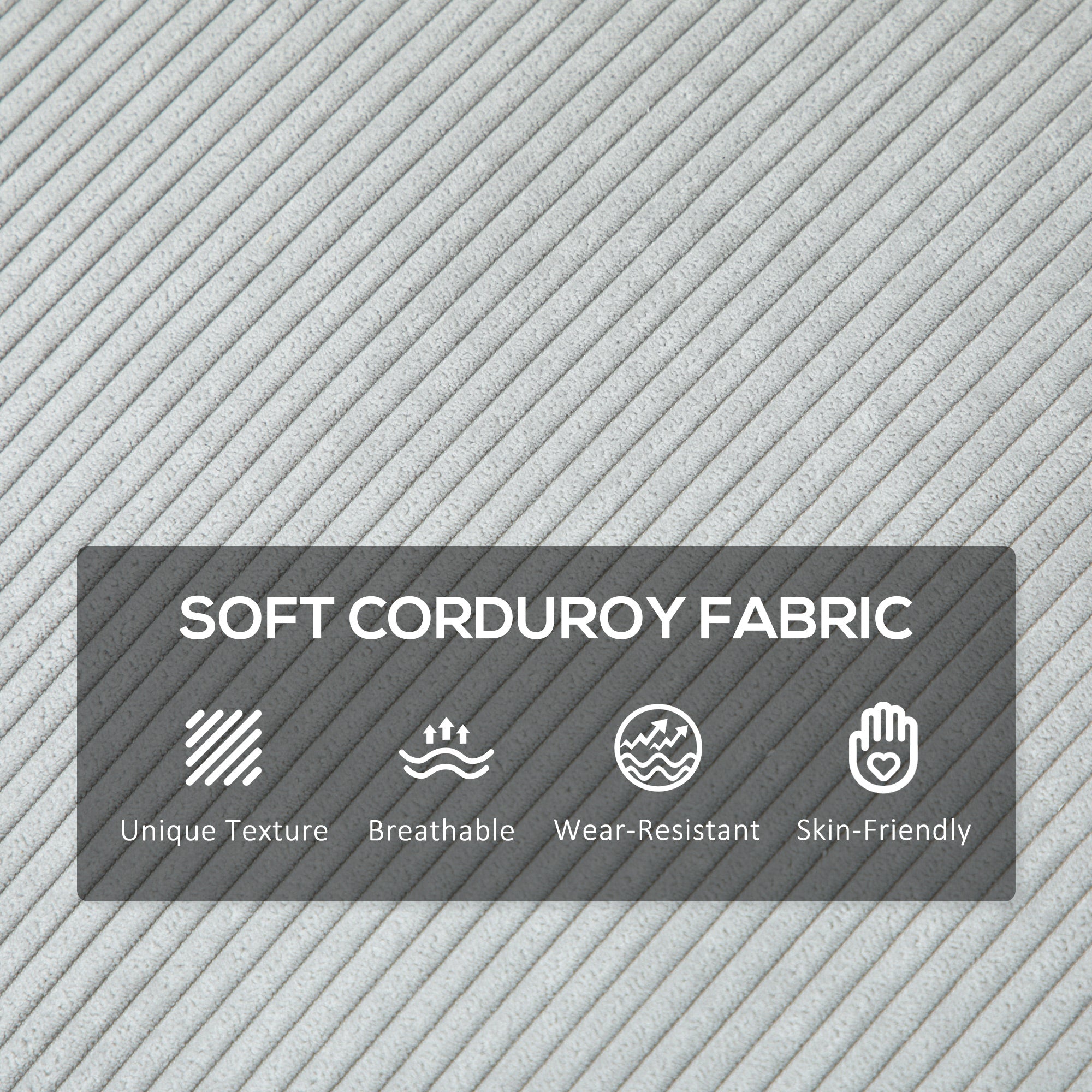 Three-Seater Corduroy - Light Grey