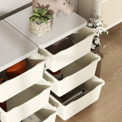 Kids Storage Unit, with Nine Drawers - Cream