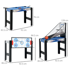 SPORTNOW 5-in-1 Multi Games Table, with Pool, Table Tennis, Basketball, Hockey, Archery, Blue
