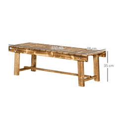 1 Piece 2-seater Outdoor Indoor Wooden Garden Bench Fir Patio Loveseat, 110L x 38W x 35Hcm, Carbonised