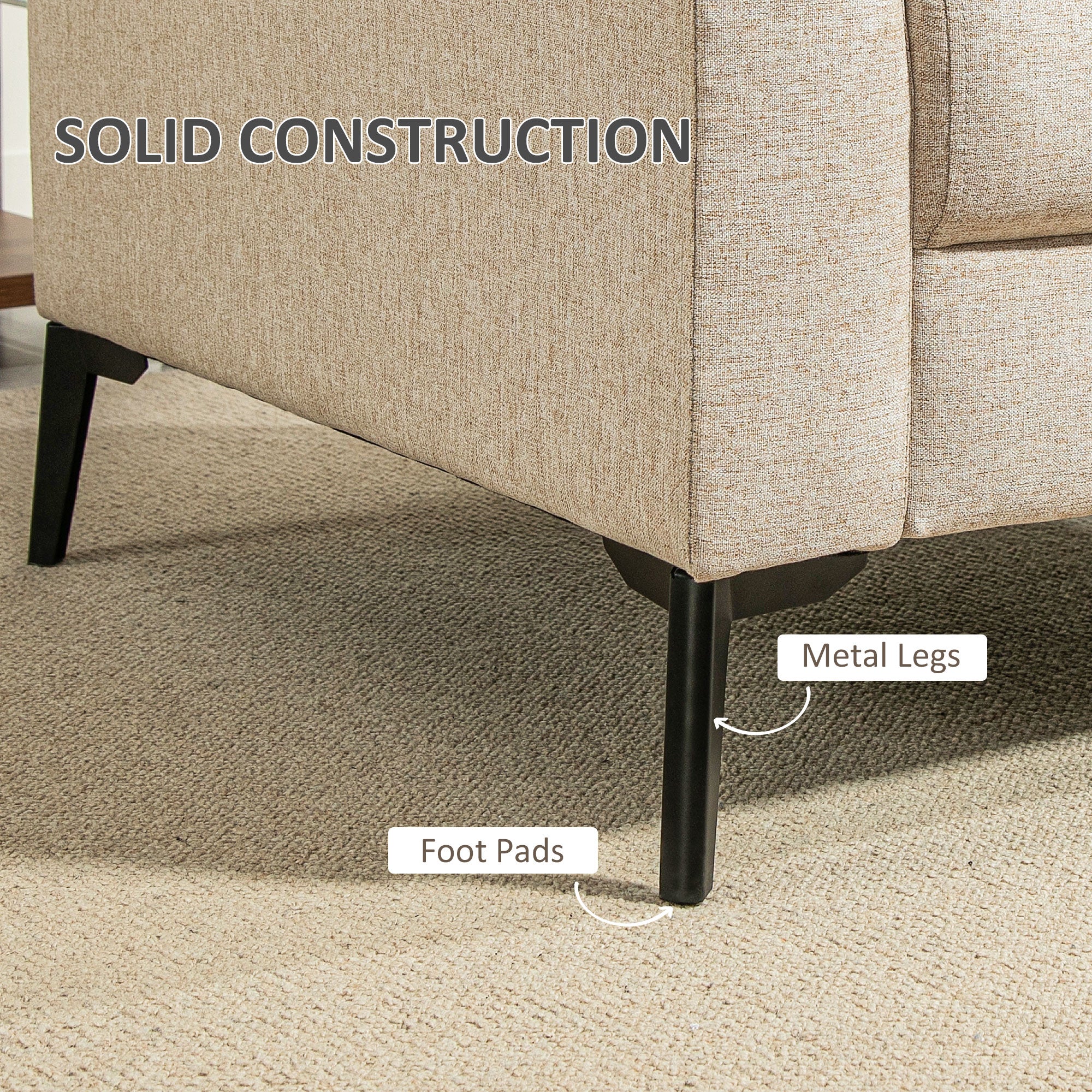 Linen-Look Armchair - Beige