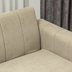3 Seater Sofa, Modern Fabric Sofa Couch, Channel Tufted Upholstered Sofa Settee for Living Room, Guest Room, Bedroom, Home Office, Khaki