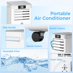 10000 BTU Air Conditioning Unit, 4-in-1 Portable Air Conditioner, Dehumidifier, Cooling, Fan, Sleep Mode, with Remote Control, LED Display, 2 Speeds, 24H Timer, Window Venting Kit, 22m²