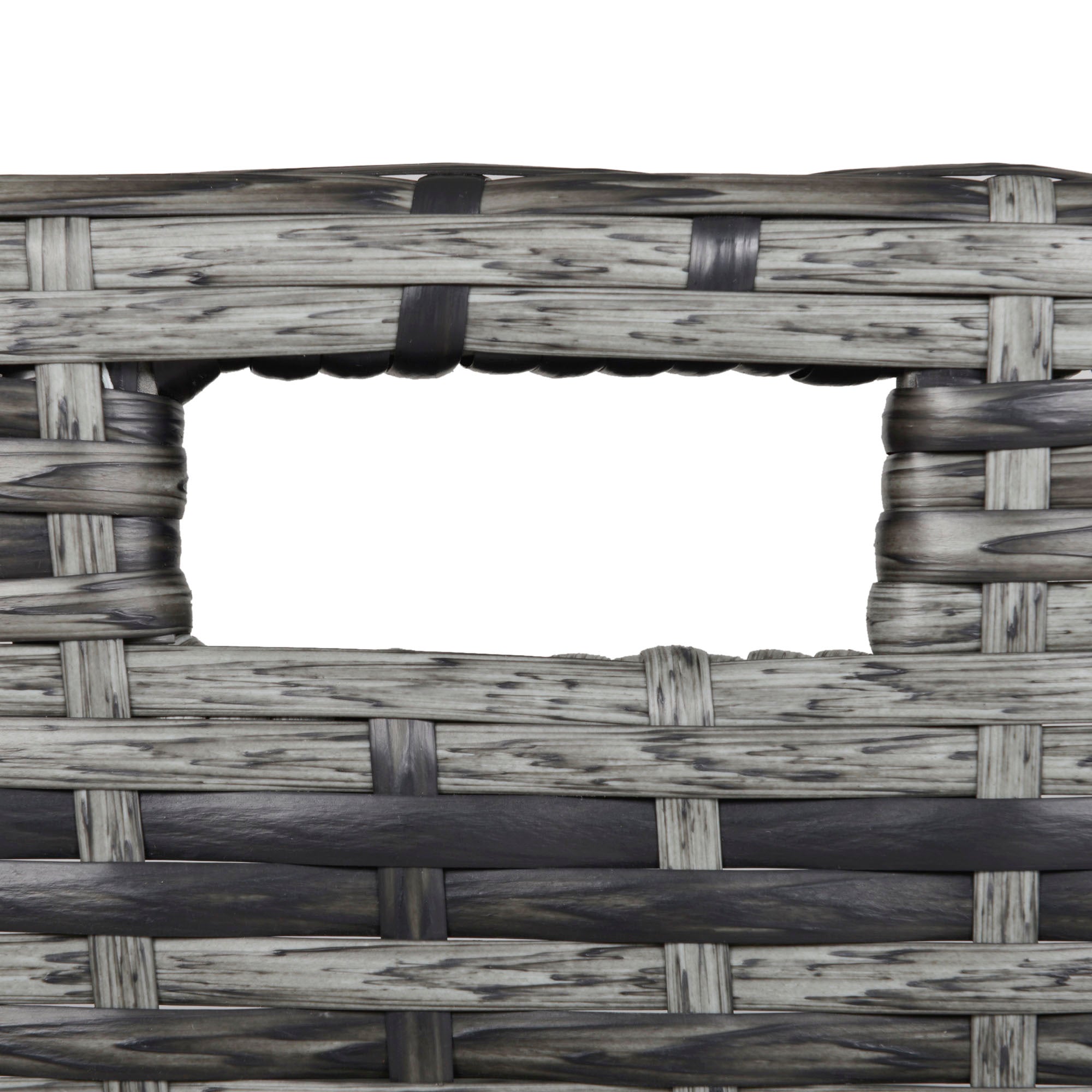 10 Seater Rattan Cube Garden Furniture Set with Parasol Hole, Rattan Dining Set with Cushions, Outdoor Dining Table and Chairs with Rectangular Glass Top Table for Patio, Mixed Grey