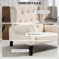 150° Reclining Vintage Armchair, with footrest - Beige