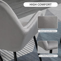 Velvet-Feel Plisse Back Accent Chair - Grey