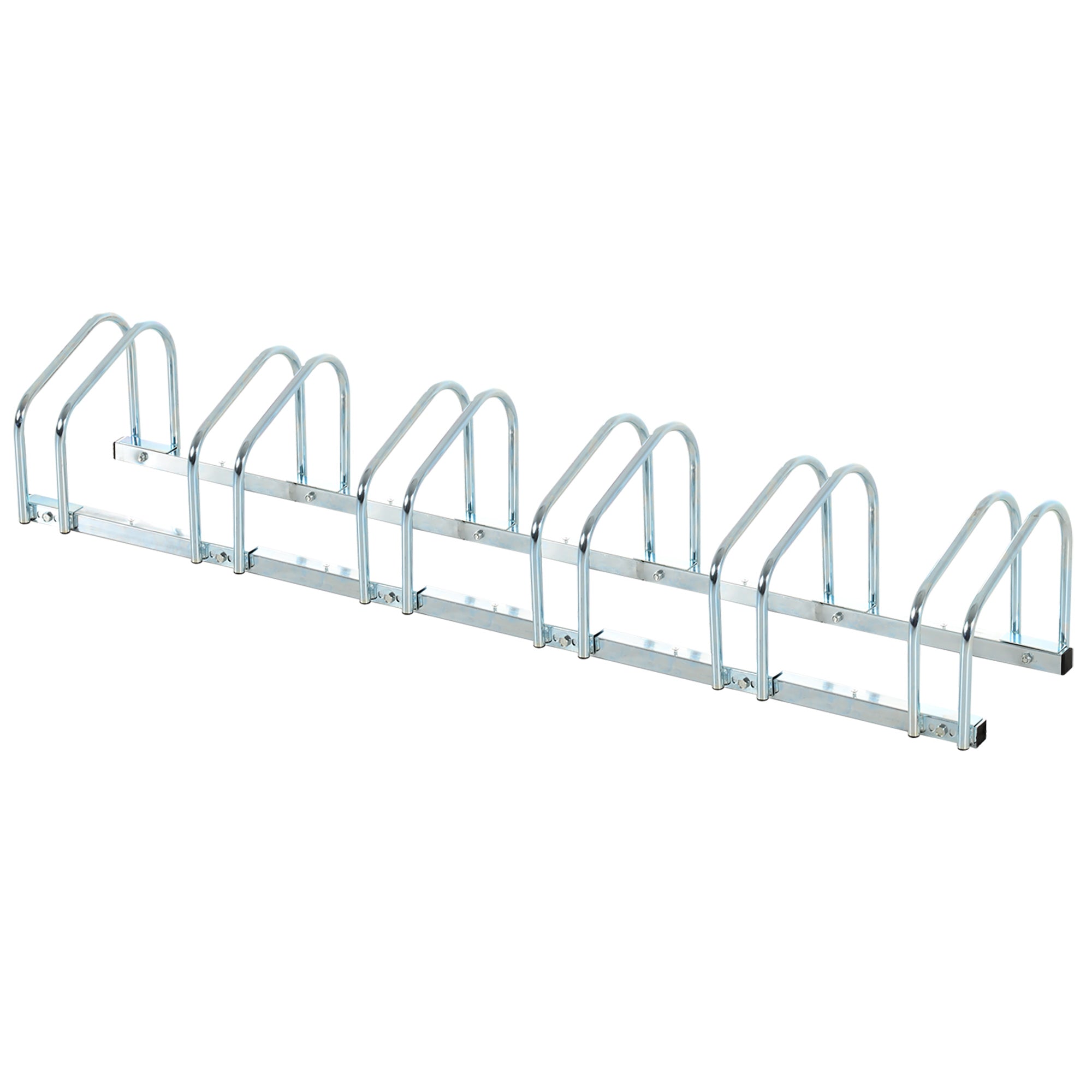 Bike Stand Parking Rack Floor or Wall Mount Bicycle Cycle Storage Locking Stand 179L x 33W x 27H (6 Racks, Silver)