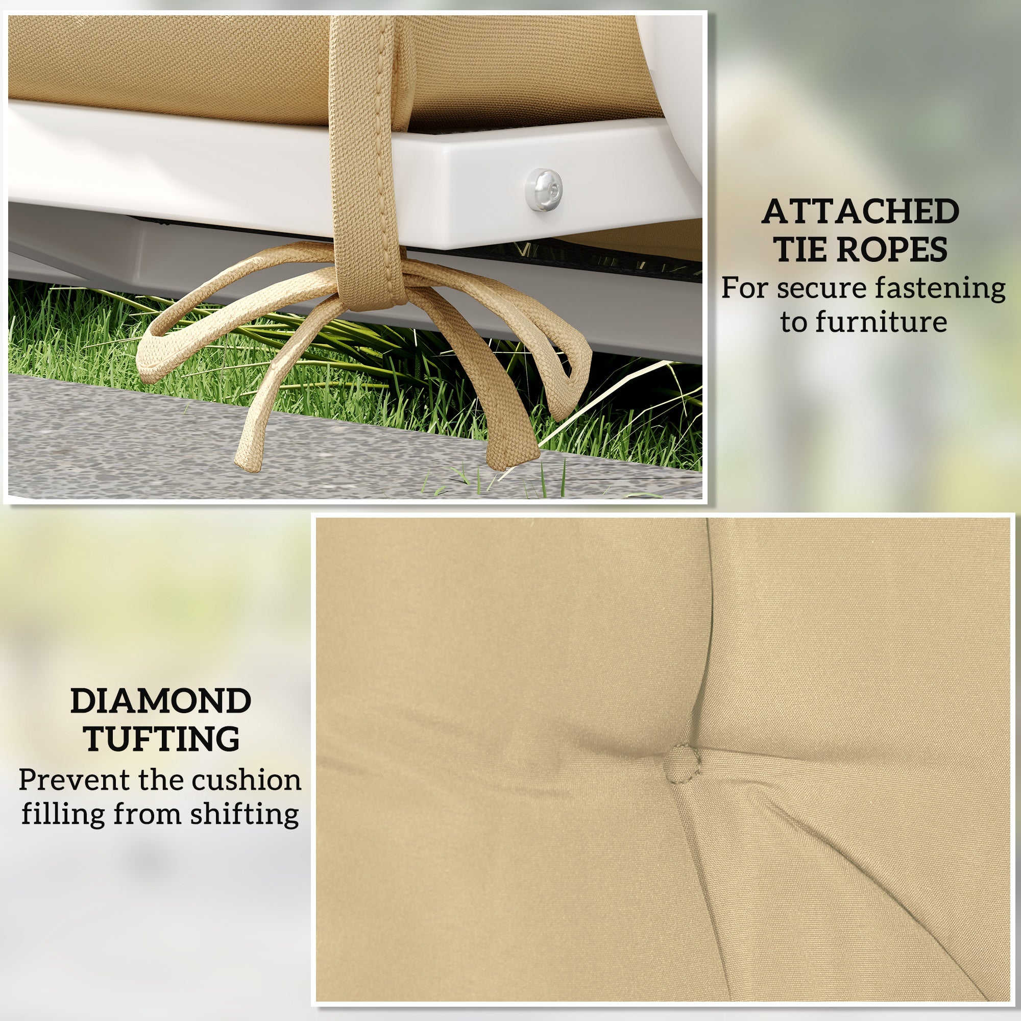 Fynco - Two-Seater Bench Cushion - Khaki