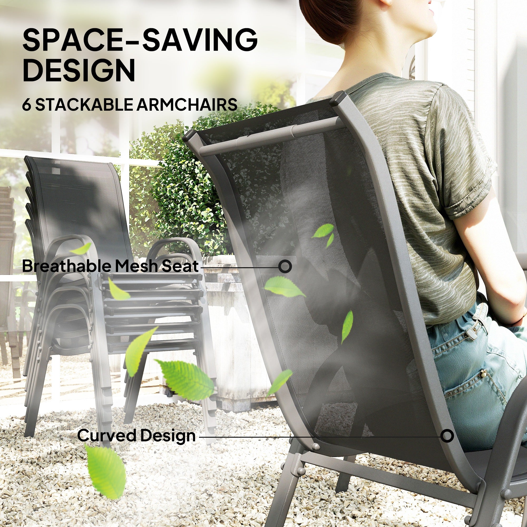 Seven-Piece Outdoor Dining Set - Charcoal Grey