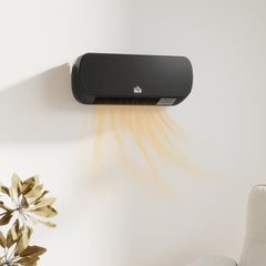 Fynco - 2000W Wall Mounted Ceramic Space Heater, 10-49°C Temperature, Black