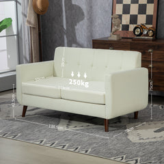 Two-Seater Linen-Look Sofa - Cream