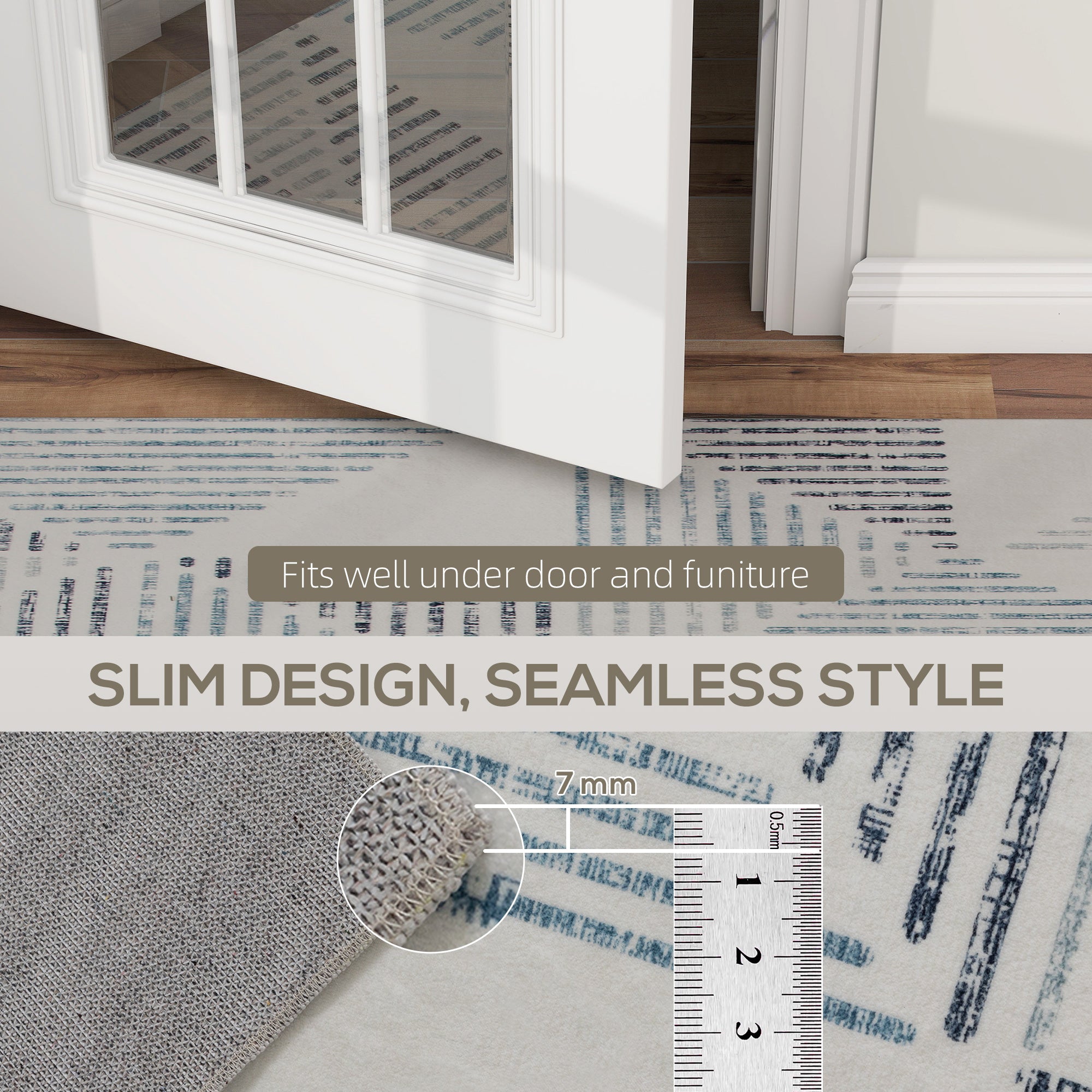 Fynco - Modern Area Rug, Geometric Pattern Non-Slip Washable Rug, Soft Floor Carpet for Living Room, Bedroom, Dining Room, Home Office, 230 x 160 cm, Multi-Coloured