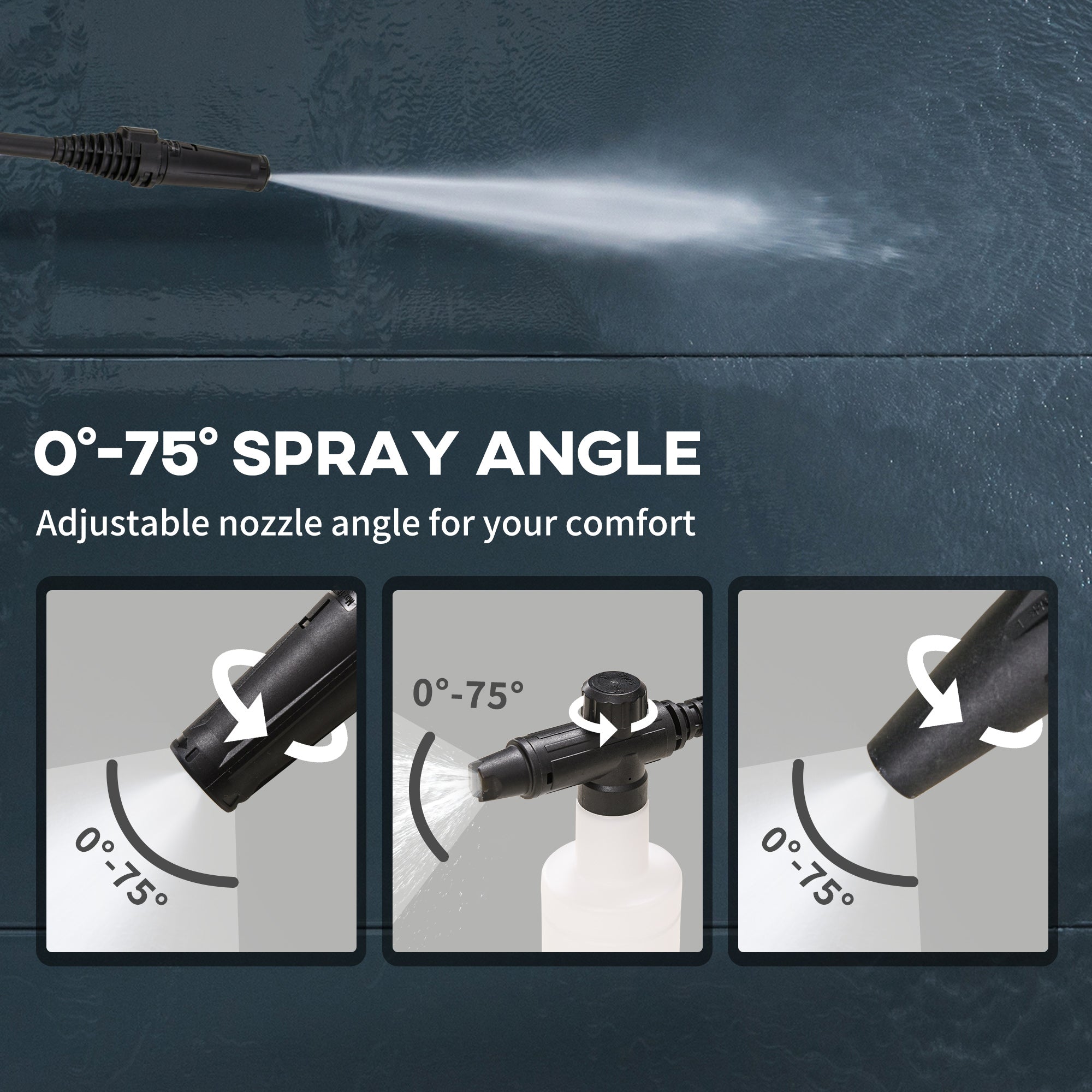 1800W High Pressure Washer, 150 Bar Pressure, 510 L/h Flow, High-Performance Portable Power Jet Wash Cleaner Green