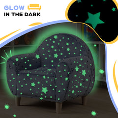AIYAPLAY Kids Armchair, Glow in the Dark Chair with Star Design for Bedroom, Playroom, Kids Room, Grey