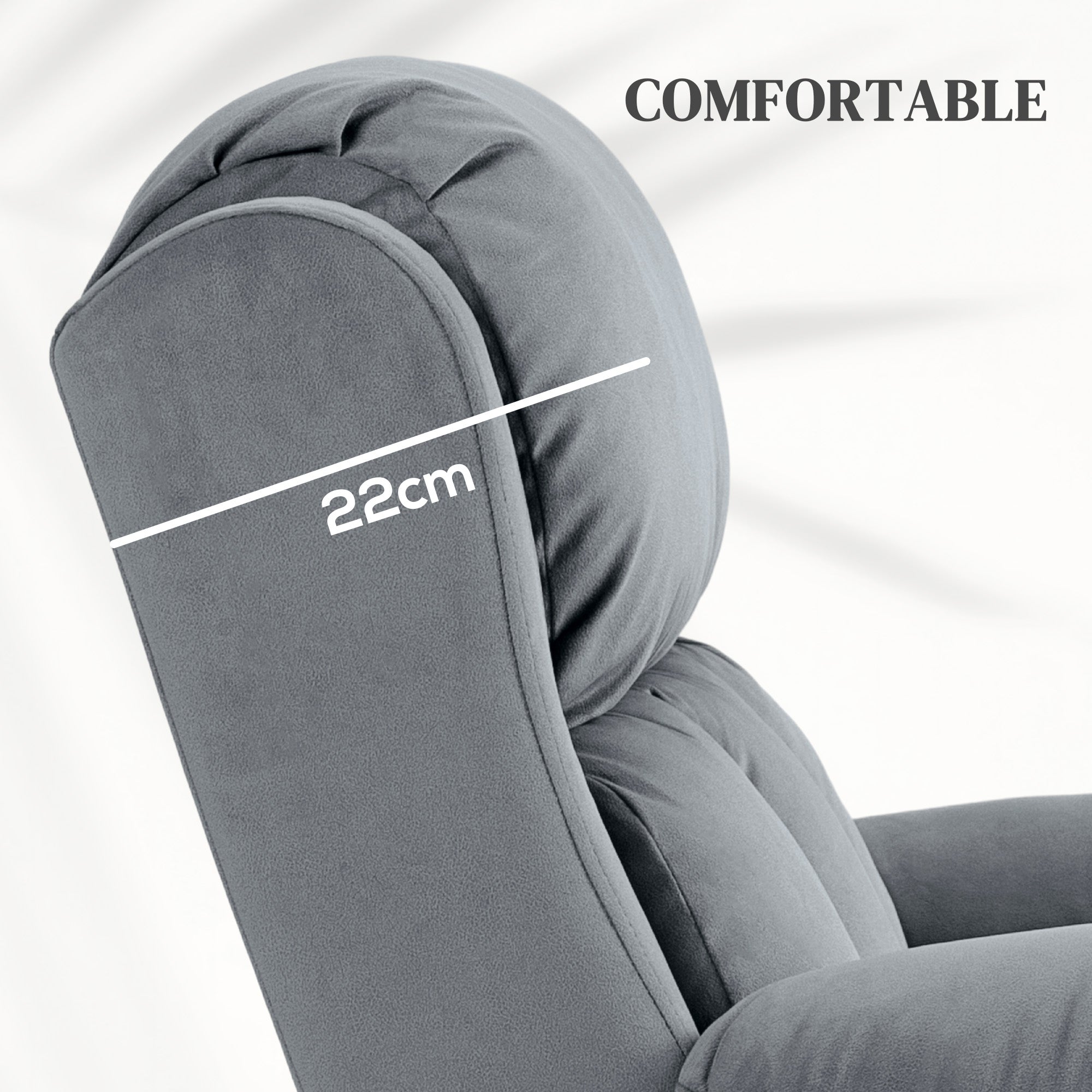 Eight Massage Point Electric Reclining Lift Chair, with Remote - Grey