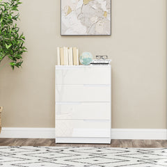 Chest of Four High Gloss Front Drawers - White