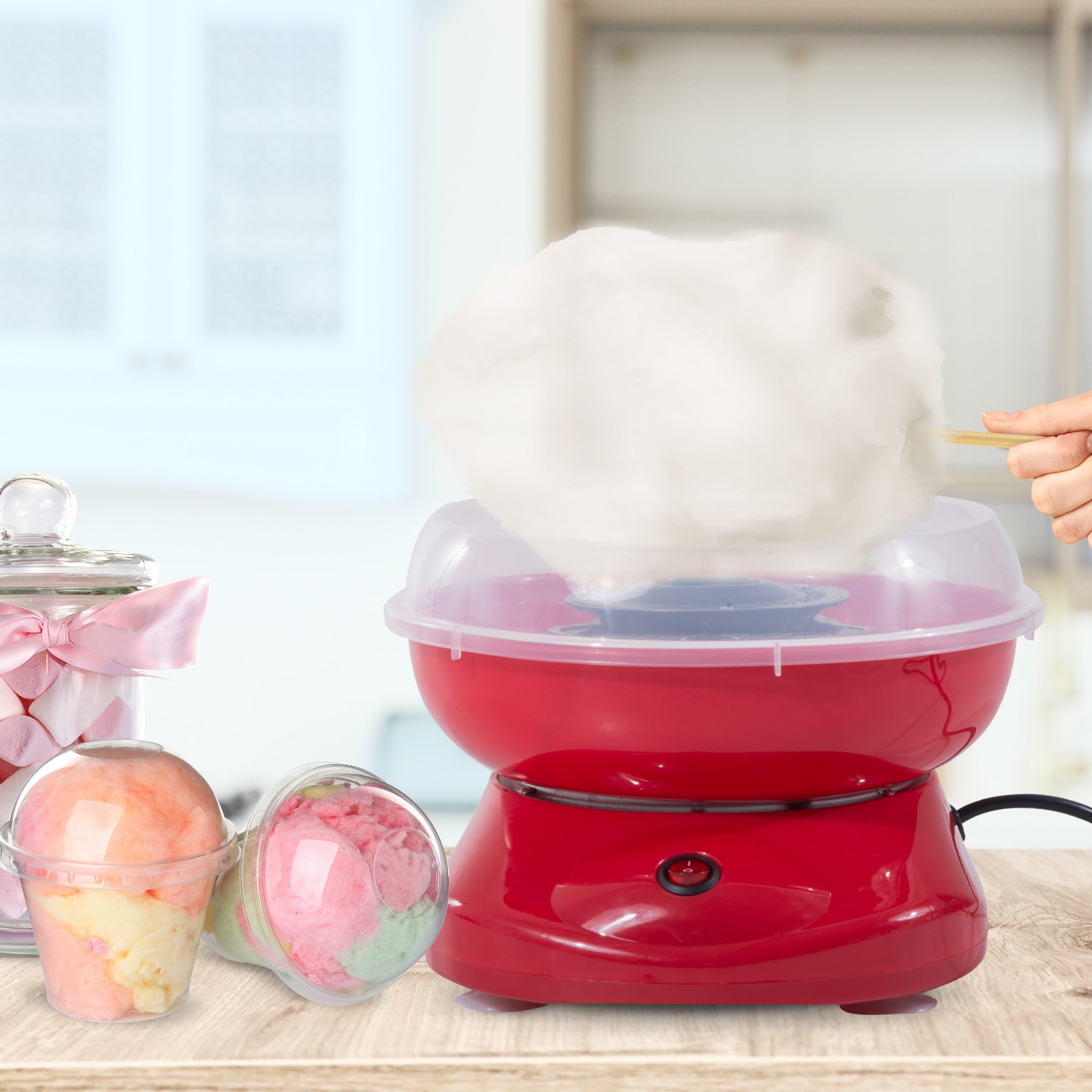 Candy Floss Machine Electric Cotton Candy Maker Gadgetry 450W (Red)