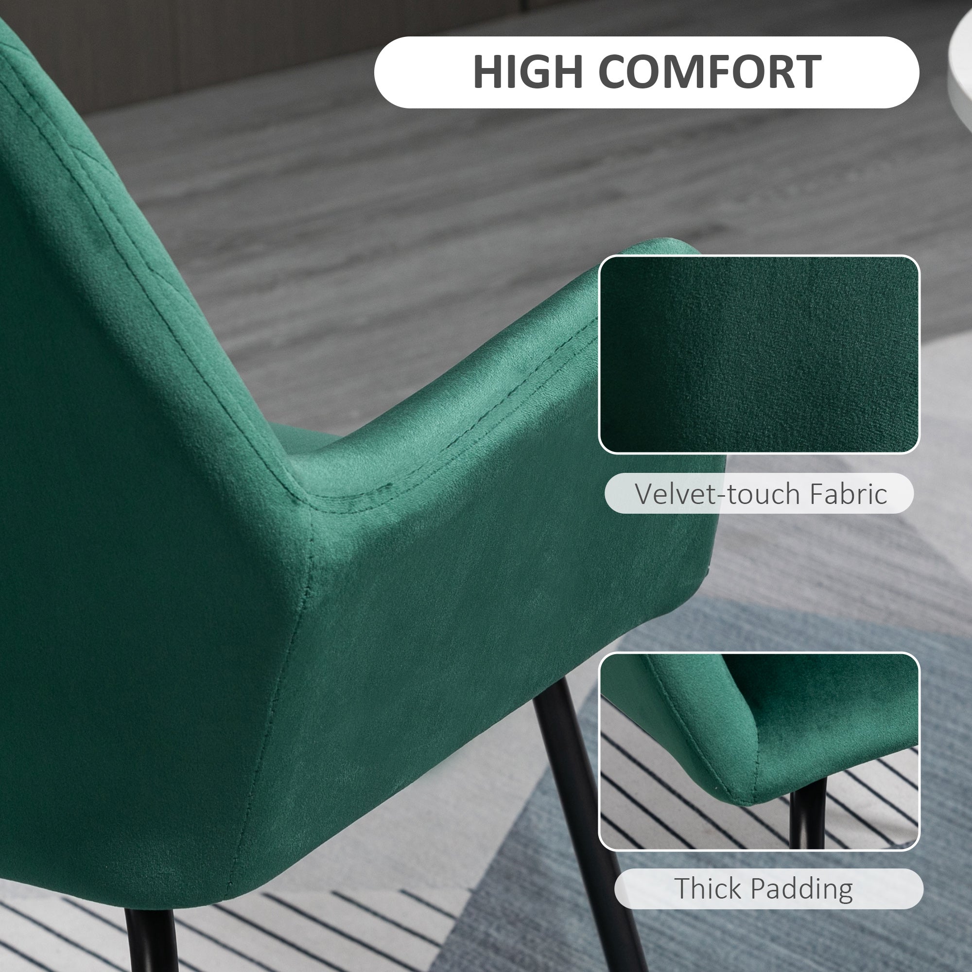 Velvet-Feel Plisse Back Accent Chair - Green