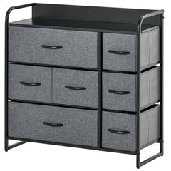 Chest of Drawers with 7 Foldable Drawers, 3-Tier Fabric Bedroom Dresser, Clothes Storage Unit for Bedroom, Living Room, Grey