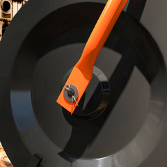 Compost Spreader, 24" Peat Moss Spreader with Height Adjustable T Shaped Handle and Metal Mesh Basket, Garden Spreader for Seeding, Spreading Manure, Orange