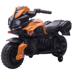 Kids Electric Motorbike 6V Ride on Motorcycle Vehicle w/ Lights Horn Sounds for 1.5-4 Years Old Orange