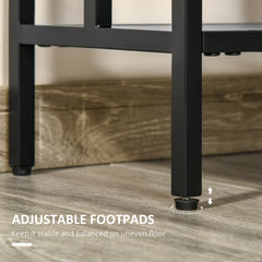 Industrial Console Table with Storage Shelf, Narrow Hallway Dressing Desk with Metal Frame for Living Room, Bedroom, Grey and Black