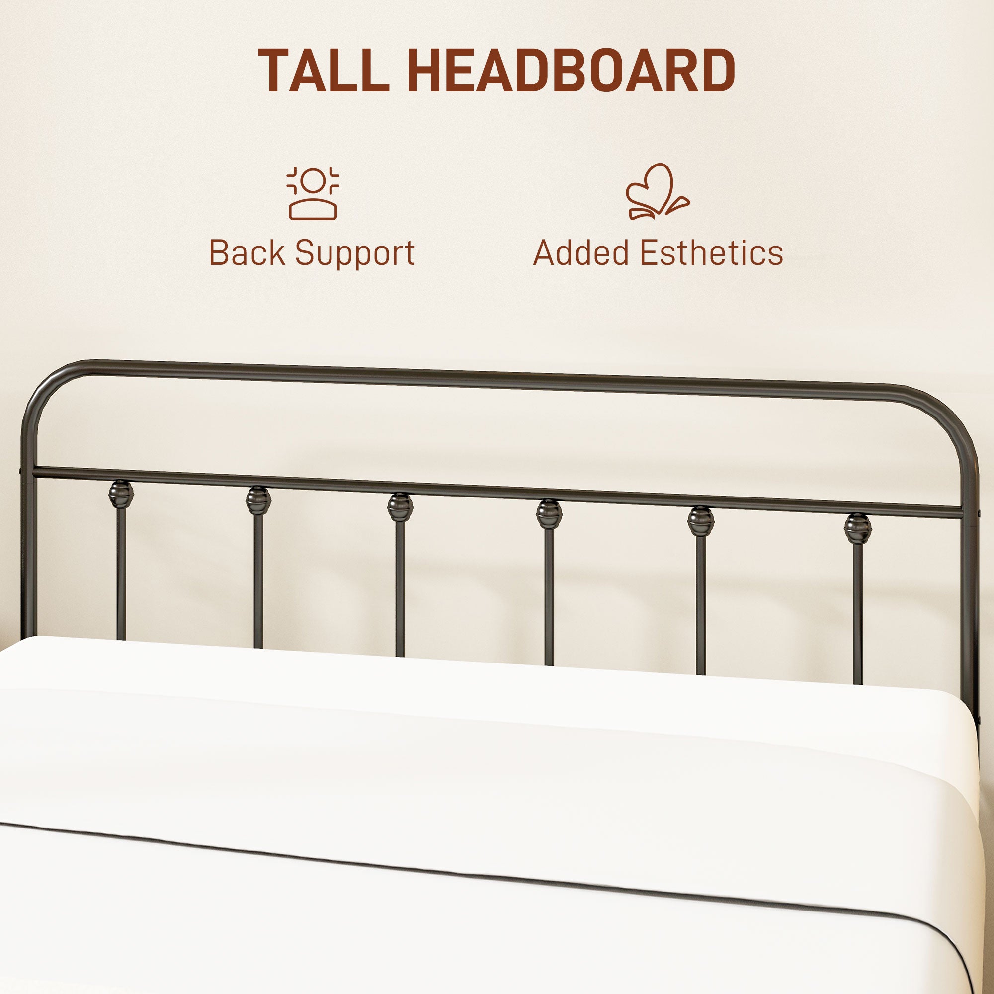King Size Minimalistic Metal Bed Frame - Black