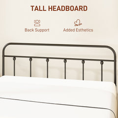 King Size Minimalistic Metal Bed Frame - Black