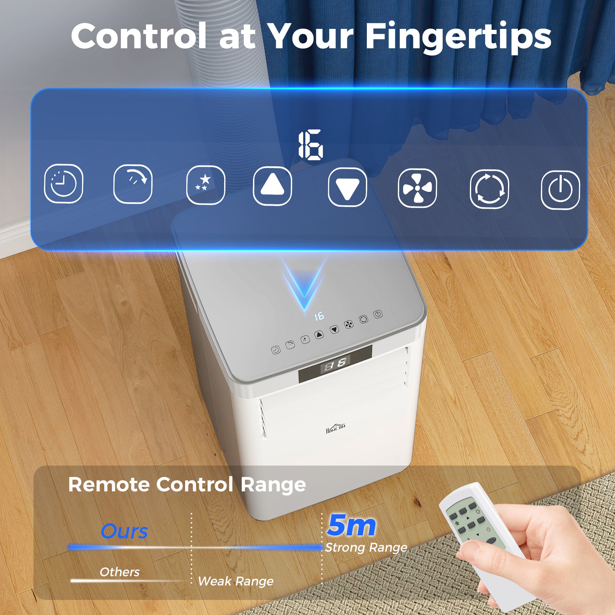 10000 BTU Air Conditioning Unit, 4-in-1 Portable Air Conditioner, Dehumidifier, Cooling, Fan, Sleep Mode, with Remote Control, LED Display, 2 Speeds, 24H Timer, Window Venting Kit, 22m²