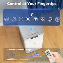 10000 BTU Air Conditioning Unit, 4-in-1 Portable Air Conditioner, Dehumidifier, Cooling, Fan, Sleep Mode, with Remote Control, LED Display, 2 Speeds, 24H Timer, Window Venting Kit, 22m²