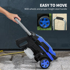 1800W 150-Bar Pressure Washer, with Adjustable Nozzle - Blue