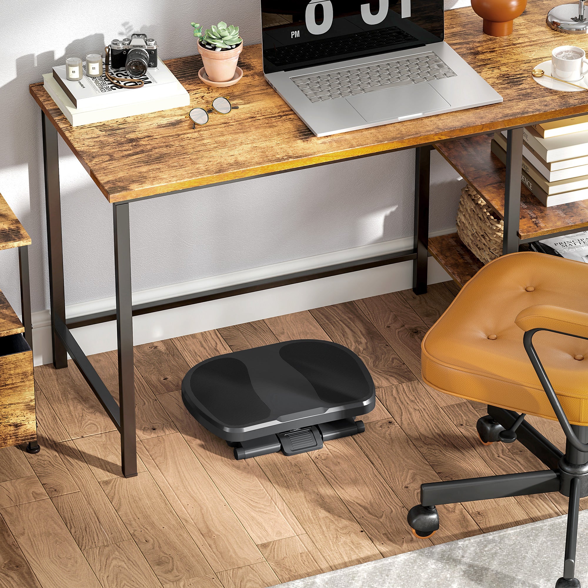 0-30° Three-Height Under-Desk Support Footrest - Grey