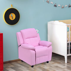 Kids Sofa Armchair Toddler Recliner Children's Chair Lounger Games Chair PU Leather w/ Storage (Pink)