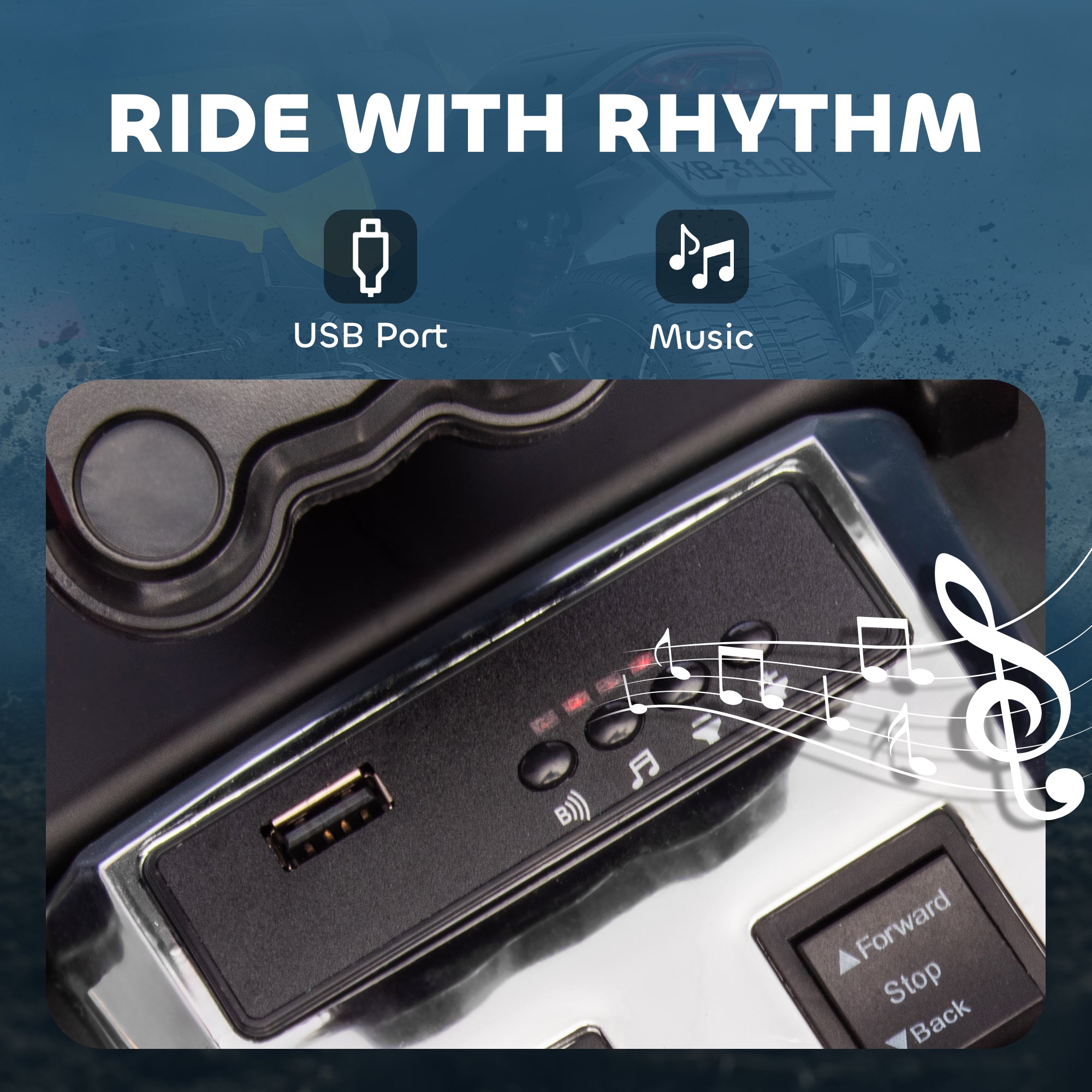 AIYAPLAY 12V Kids Electric Ride On Car with 3 Wheeler, MP3 Player, Horn, 2 Speeds, LED Lights for Boys & Girls Ages 3-8, Yellow