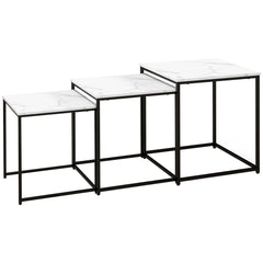 Three Nest of Tables, Marble Effect Finish