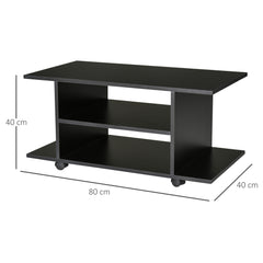 Modern TV Cabinet Stand Storage Shelves Table Mobile Bedroom Furniture Bookshelf Bookcase Black