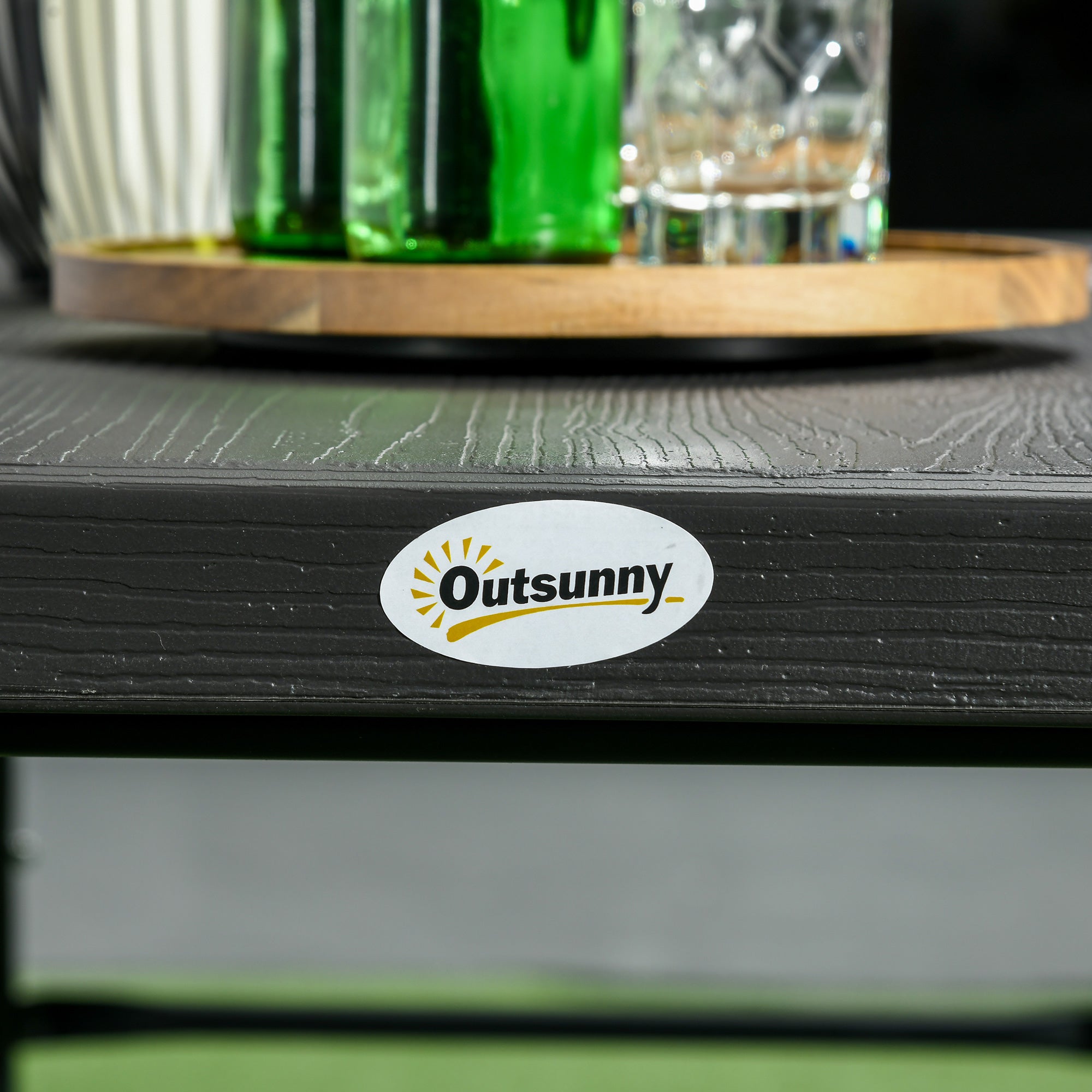 Folding Picnic Table with 2 Benches, 3-Piece Portable Garden Furniture Set for 4, Dining Table Set with Plastic Top, Steel Frame, Dark Grey