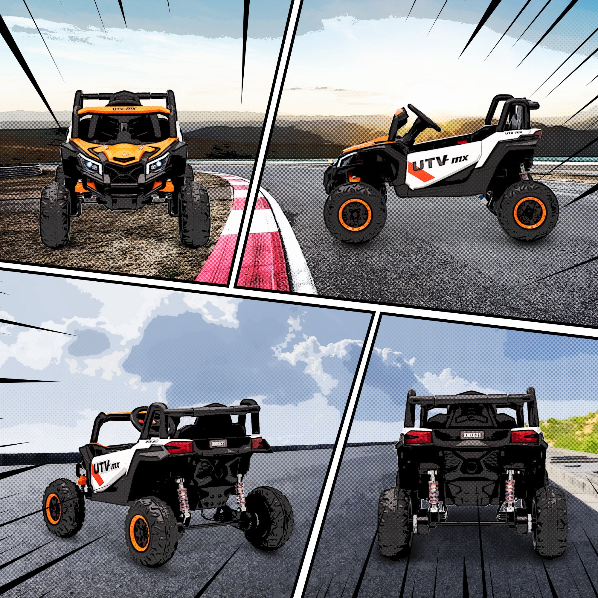 AIYAPLAY 12V Kids Ride On Car with Remote Control, Kids Electric Car with Suspension System, Music, for Ages 3-5 Years, Orange