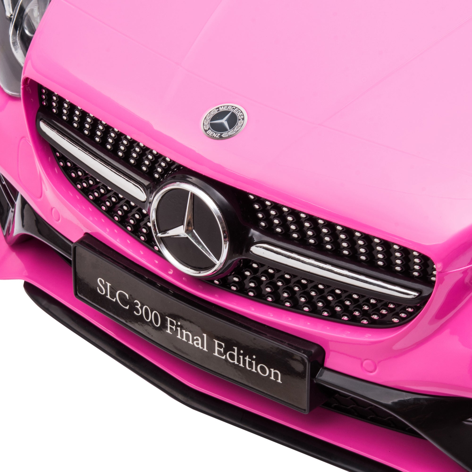 Benz SLC 300 Licensed 12V Kids Electric Ride On, with Music, Remote Control, LED Headlights, Horn, Pink