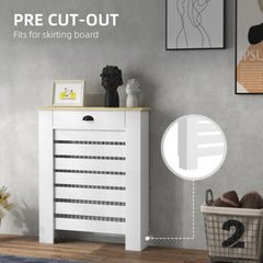 Fynco - 95.5H x 78Wcm Radiator Cover, with Drawer - White
