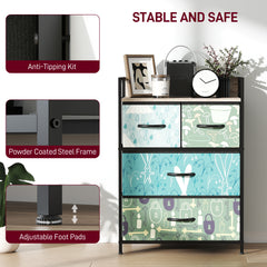 4-Drawer Chest of Drawers - Blue