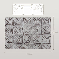 Fynco - Modern Area Rug, Triangle Pattern Non-Slip Washable Rug, Chenille Floor Carpet for Living Room, Bedroom, Dining Room, Home Office, 290 x 200 cm, Brown