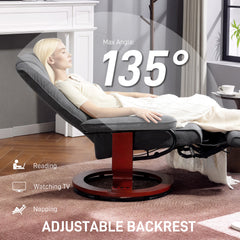 Fynco - Reclining Swivel Chair, with Footrest - Grey