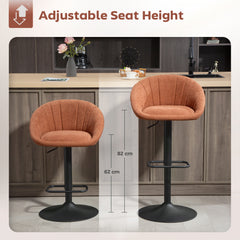 Fynco - Set of Two Relaxed Tub Bar Stools - Orange