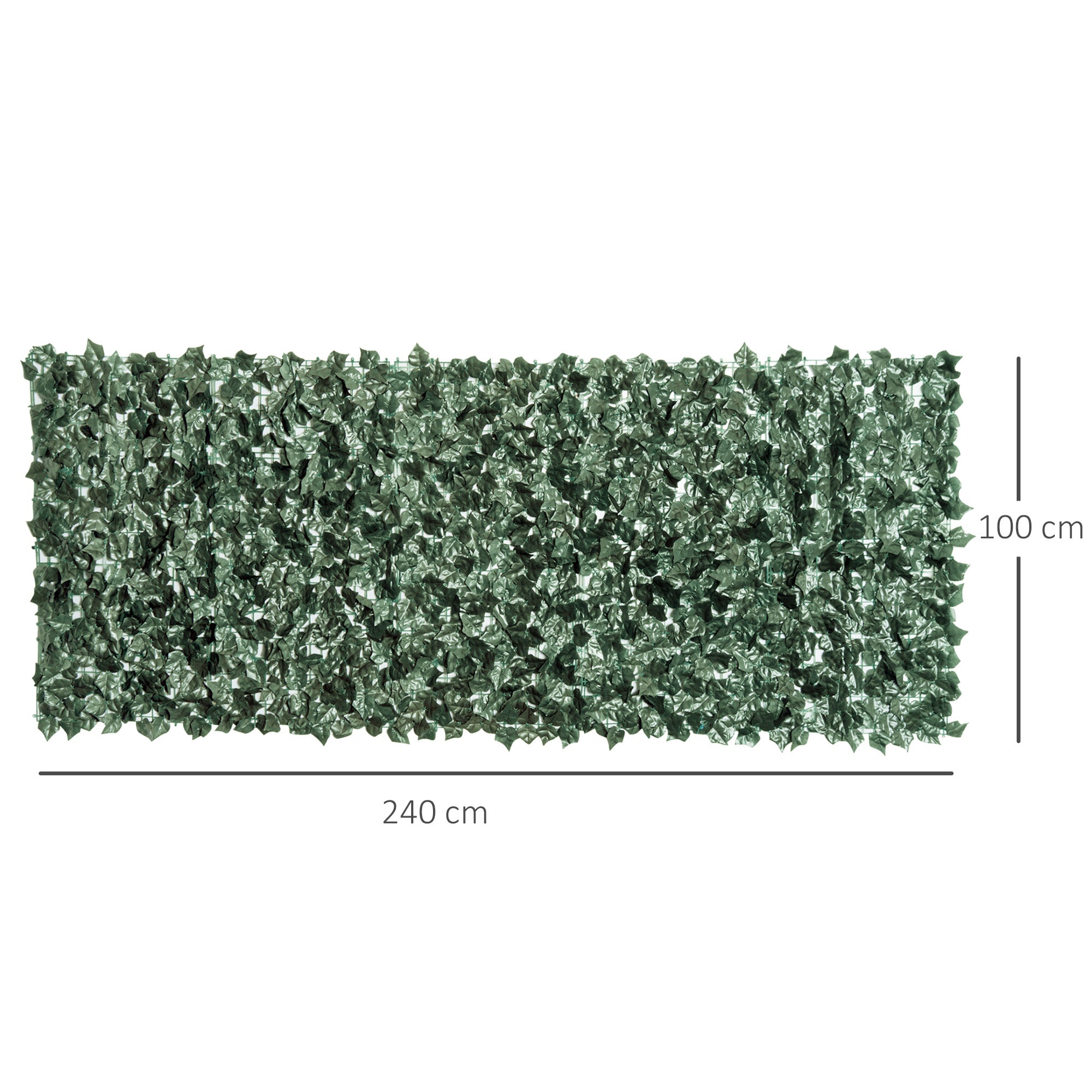 1-Piece Artificial Leaf Hedge Screen Privacy Fence Panel for Garden Outdoor Indoor Decor, Dark Green, 2.4M x 1M