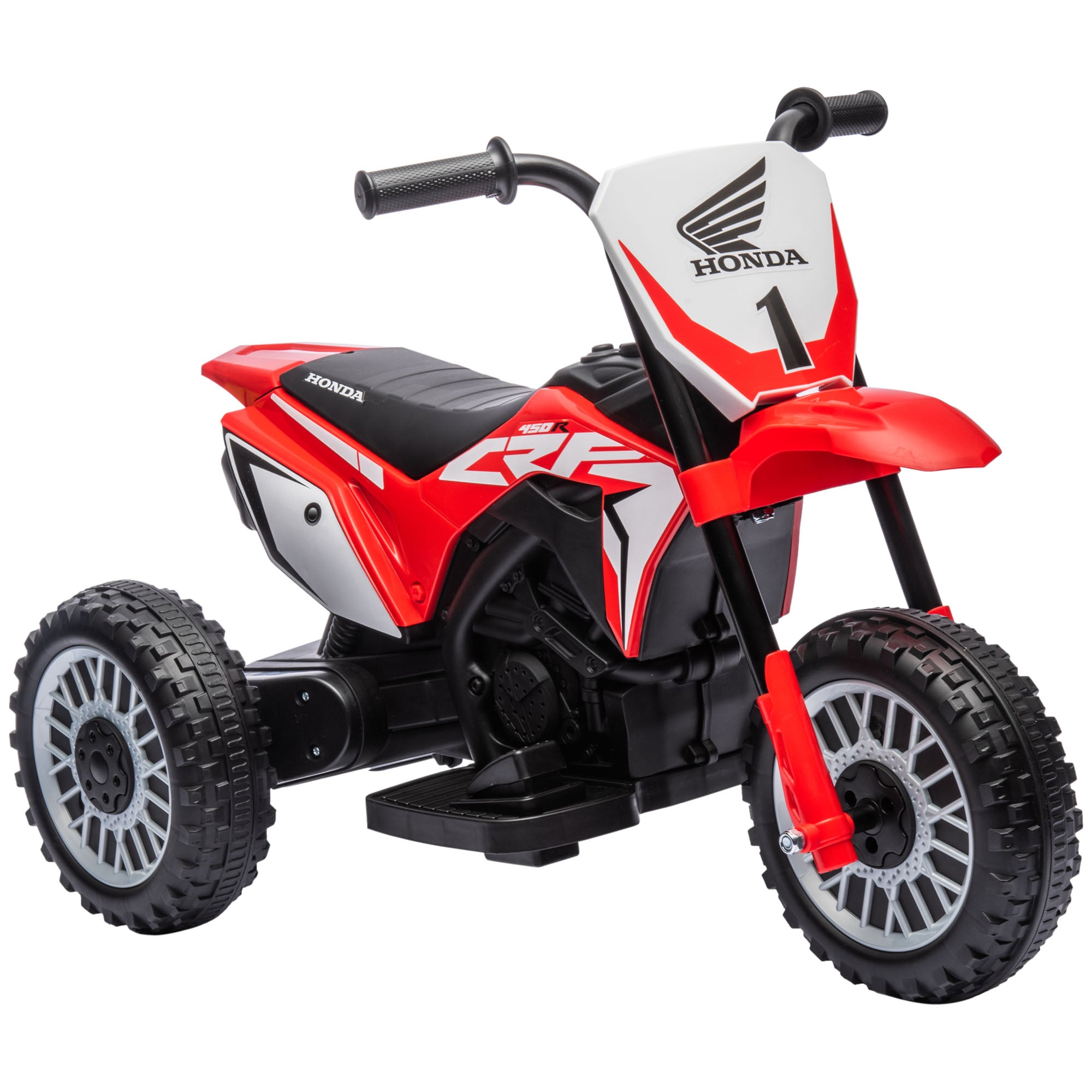 6V Kids Motorbike, Three-Wheel Kids Electric Bike with Horn, Startup Sound for Ages 18-36 Months - Red