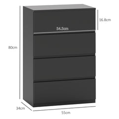 Chest of Drawers, 4-Drawer Storage Cabinets, Modern Dresser, Storage Drawer Unit for Bedroom